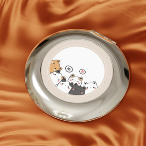 Travel Mirror with Cute Kitty Greeting Design