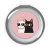 Stylish Cat-Themed Compact Travel Mirror | Stylish Makeup Accessory for Cat Lovers