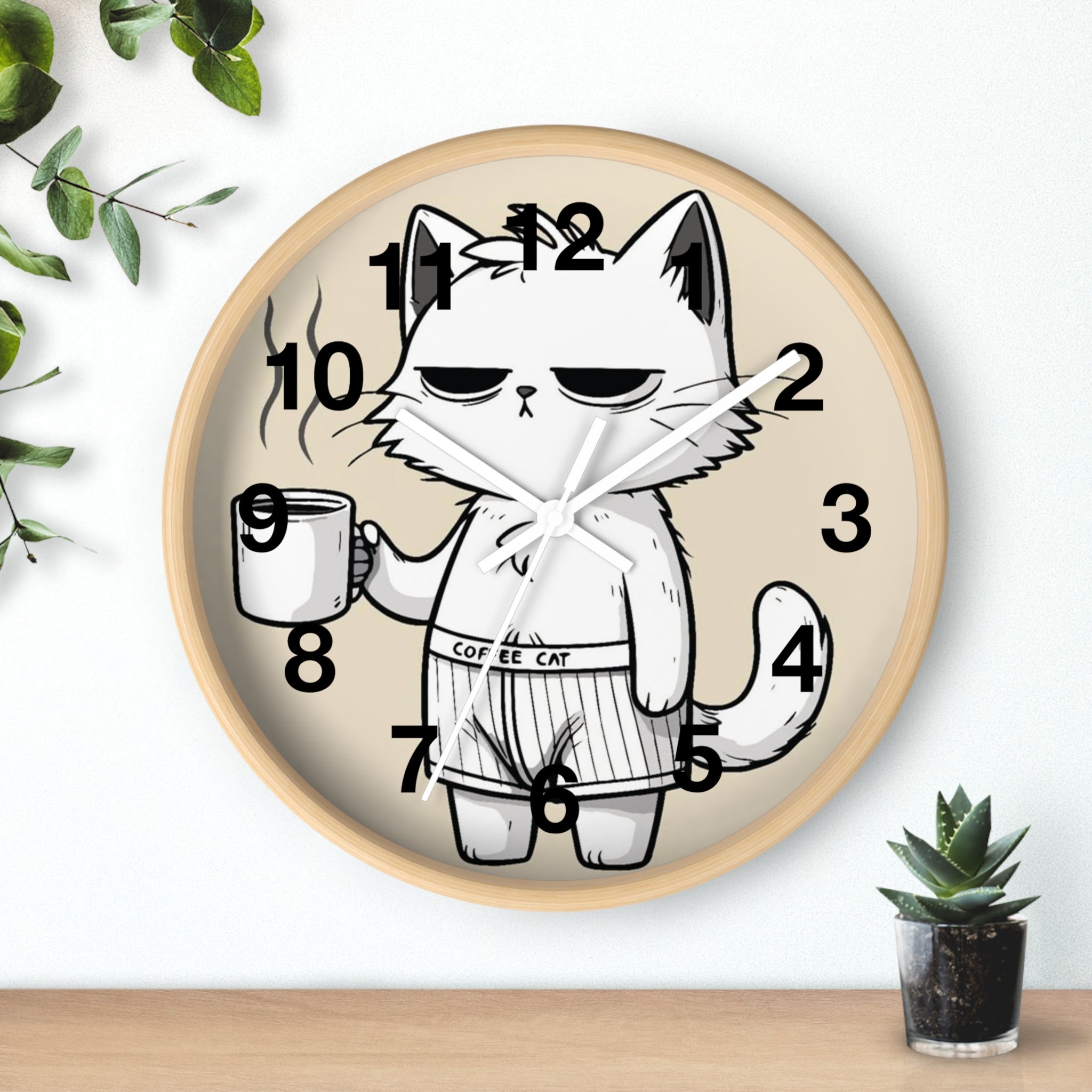 Sleepy Cat Wall Clock