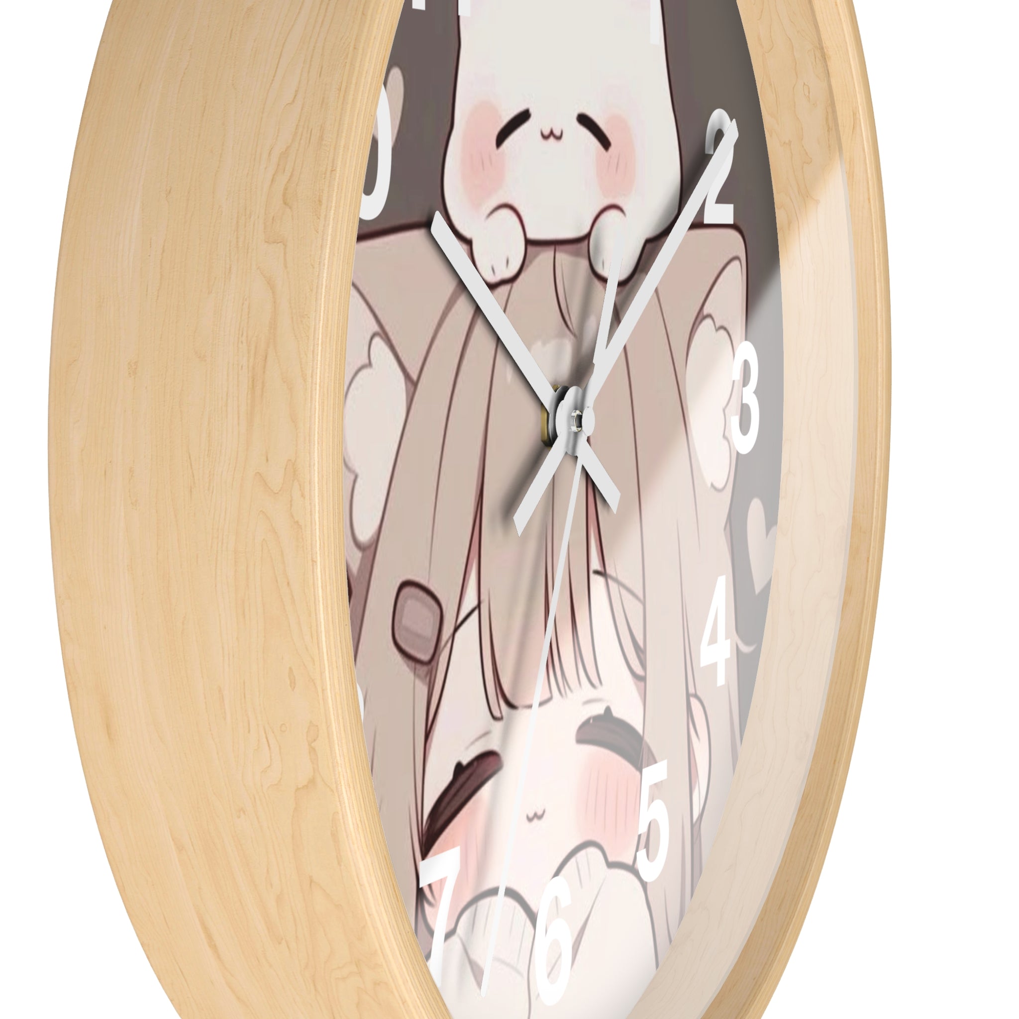 Cute Cat & Girl Wall Clock